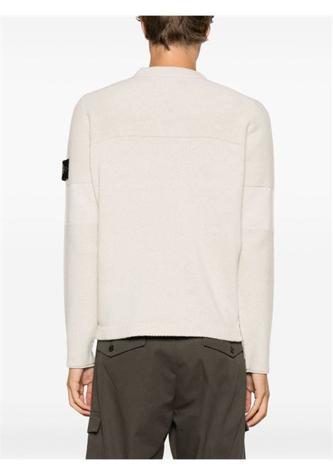 Maglione girocollo in lana beige mandorla STONE ISLAND | 7915524A3V0097